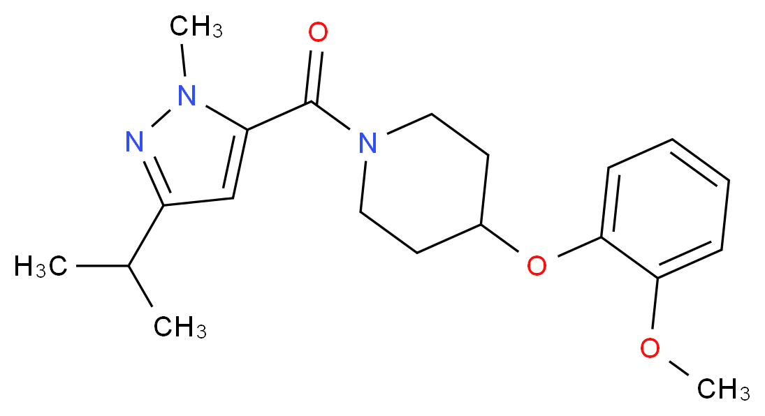 1-[(3-isopropyl-1-methyl-1H-pyrazol-5-yl)carbonyl]-4-(2-methoxyphenoxy)piperidine_Molecular_structure_CAS_)