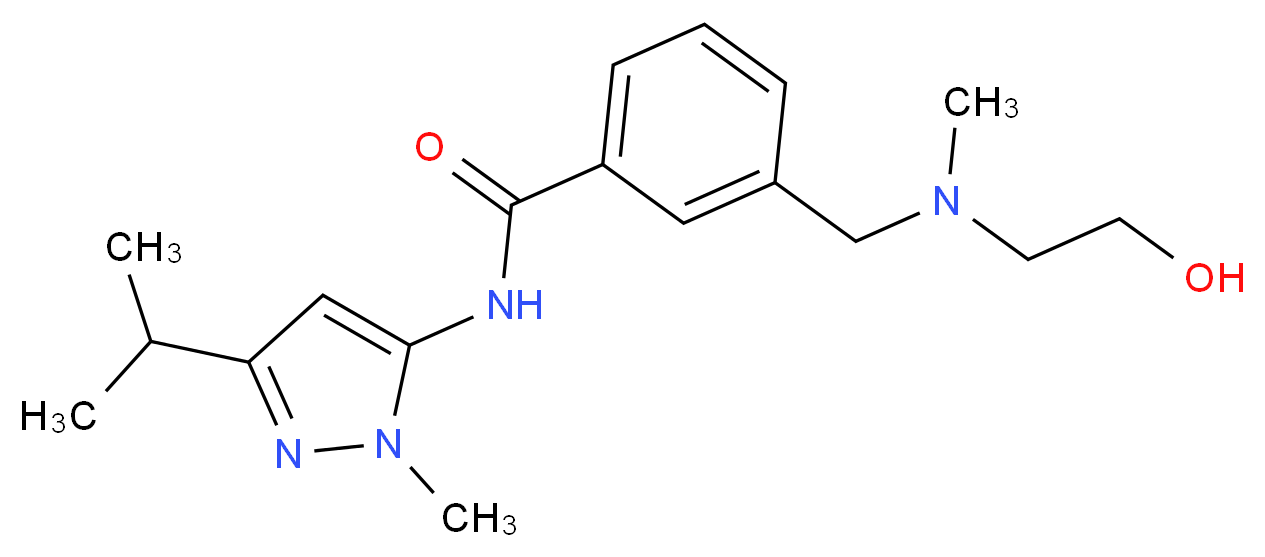 3-{[(2-hydroxyethyl)(methyl)amino]methyl}-N-(3-isopropyl-1-methyl-1H-pyrazol-5-yl)benzamide_Molecular_structure_CAS_)