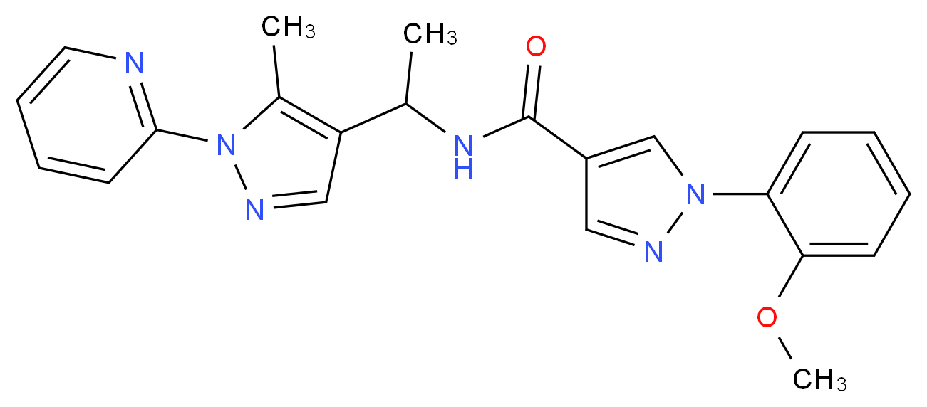 1-(2-methoxyphenyl)-N-{1-[5-methyl-1-(2-pyridinyl)-1H-pyrazol-4-yl]ethyl}-1H-pyrazole-4-carboxamide_Molecular_structure_CAS_)