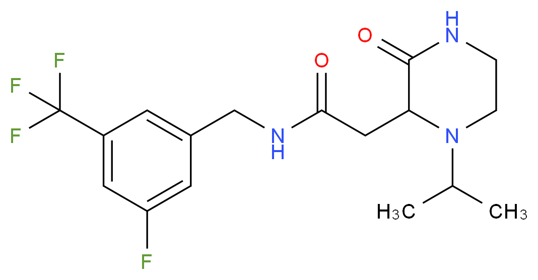 N-[3-fluoro-5-(trifluoromethyl)benzyl]-2-(1-isopropyl-3-oxo-2-piperazinyl)acetamide_Molecular_structure_CAS_)