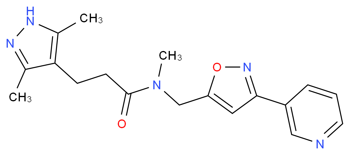 3-(3,5-dimethyl-1H-pyrazol-4-yl)-N-methyl-N-{[3-(3-pyridinyl)-5-isoxazolyl]methyl}propanamide_Molecular_structure_CAS_)
