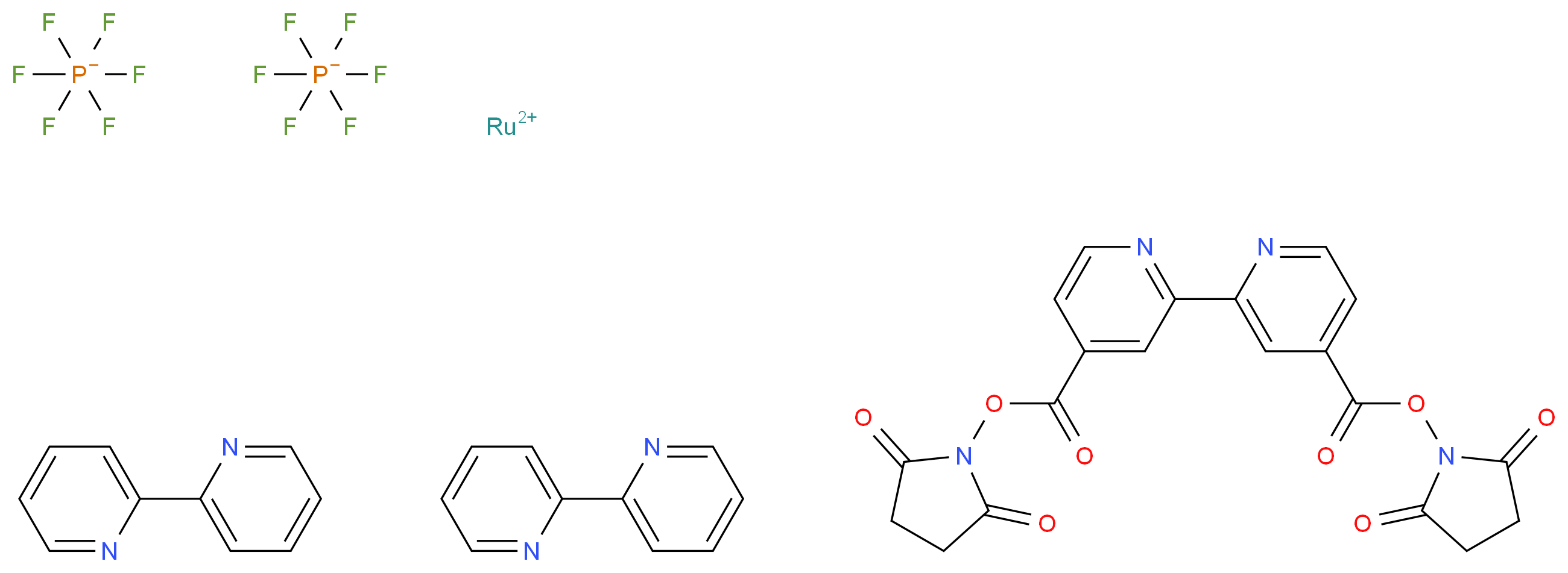 Bis(2,2′-bipyridine)-4,4′-dicarboxybipyridine-ruthenium di(N-succinimidyl ester) bis(hexafluorophosphate)_Molecular_structure_CAS_160525-49-5)