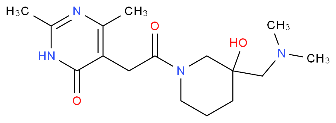 5-(2-{3-[(dimethylamino)methyl]-3-hydroxy-1-piperidinyl}-2-oxoethyl)-2,6-dimethyl-4(3H)-pyrimidinone_Molecular_structure_CAS_)