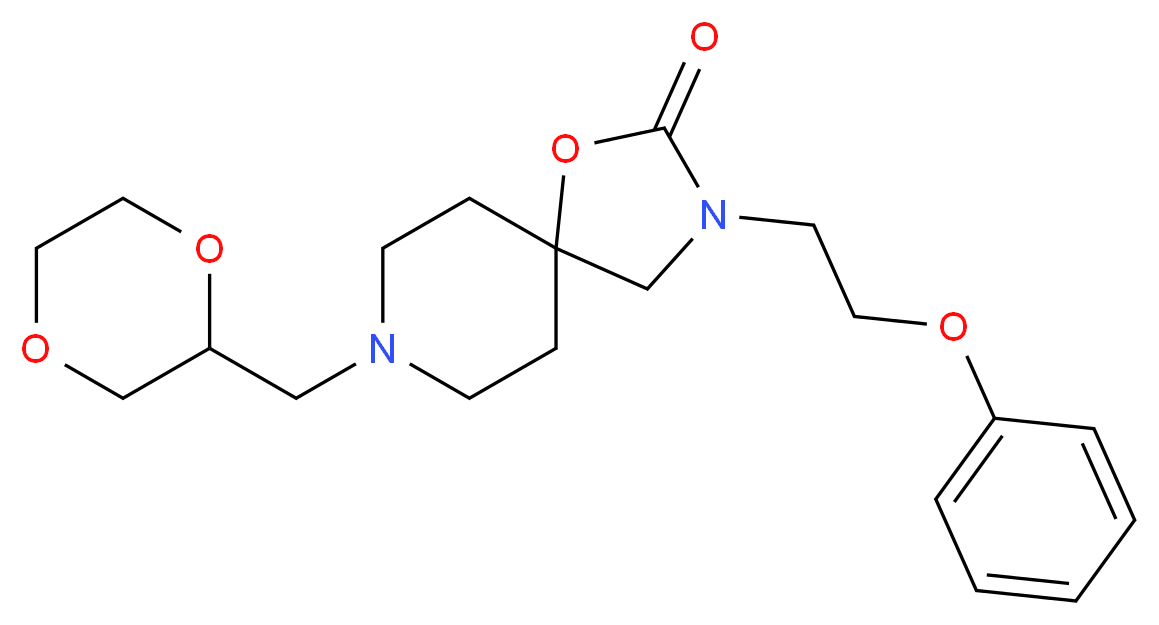 8-(1,4-dioxan-2-ylmethyl)-3-(2-phenoxyethyl)-1-oxa-3,8-diazaspiro[4.5]decan-2-one_Molecular_structure_CAS_)