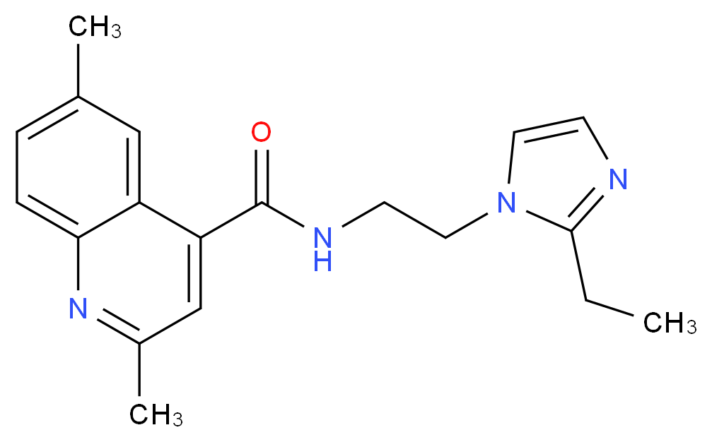 N-[2-(2-ethyl-1H-imidazol-1-yl)ethyl]-2,6-dimethyl-4-quinolinecarboxamide_Molecular_structure_CAS_)