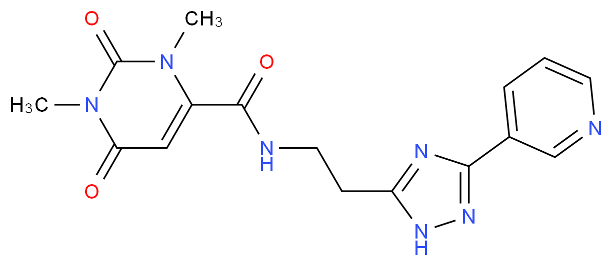 1,3-dimethyl-2,6-dioxo-N-{2-[3-(3-pyridinyl)-1H-1,2,4-triazol-5-yl]ethyl}-1,2,3,6-tetrahydro-4-pyrimidinecarboxamide_Molecular_structure_CAS_)