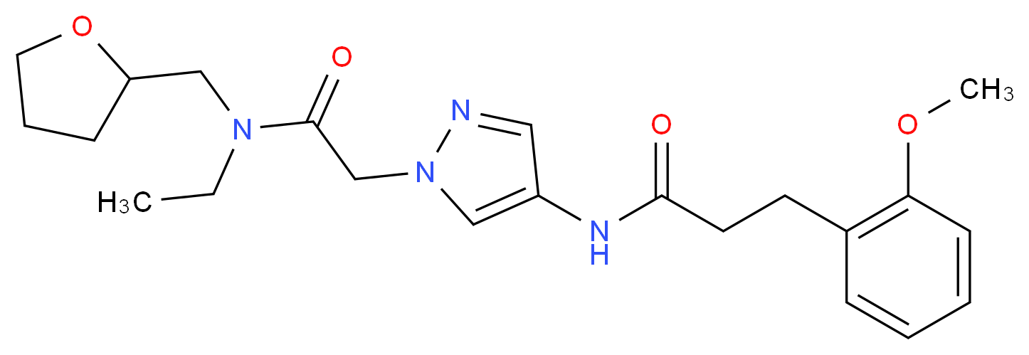 N-(1-{2-[ethyl(tetrahydro-2-furanylmethyl)amino]-2-oxoethyl}-1H-pyrazol-4-yl)-3-(2-methoxyphenyl)propanamide_Molecular_structure_CAS_)