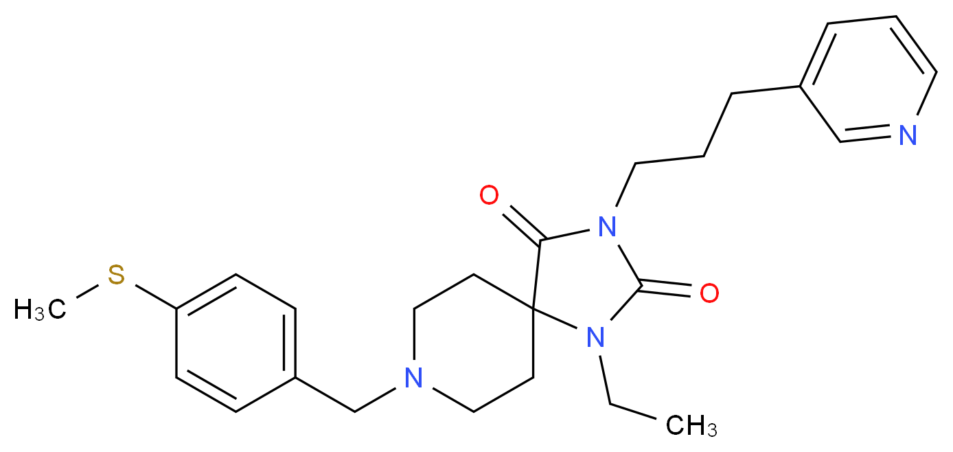 1-ethyl-8-[4-(methylthio)benzyl]-3-[3-(3-pyridinyl)propyl]-1,3,8-triazaspiro[4.5]decane-2,4-dione_Molecular_structure_CAS_)