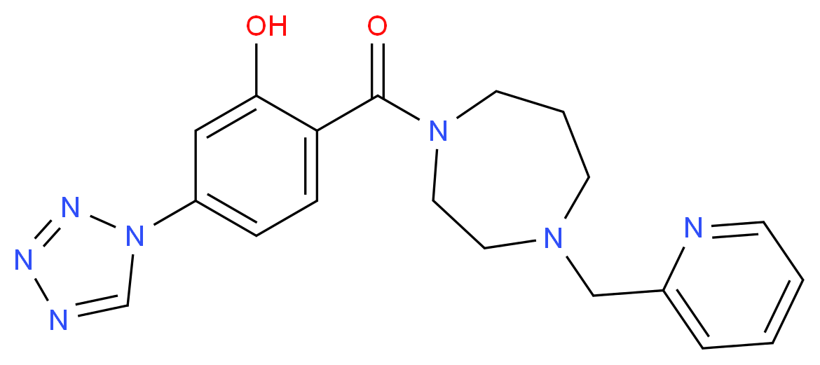 2-{[4-(pyridin-2-ylmethyl)-1,4-diazepan-1-yl]carbonyl}-5-(1H-tetrazol-1-yl)phenol_Molecular_structure_CAS_)