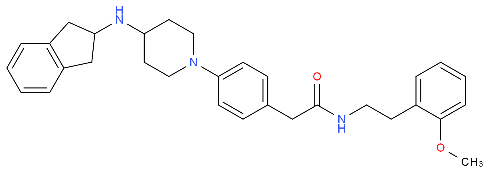 2-{4-[4-(2,3-dihydro-1H-inden-2-ylamino)-1-piperidinyl]phenyl}-N-[2-(2-methoxyphenyl)ethyl]acetamide_Molecular_structure_CAS_)