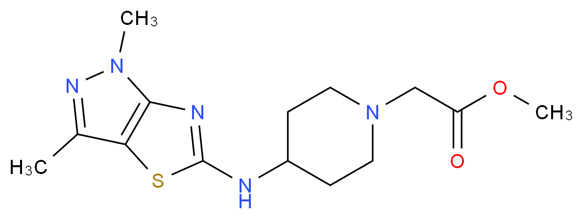methyl {4-[(1,3-dimethyl-1H-pyrazolo[3,4-d][1,3]thiazol-5-yl)amino]piperidin-1-yl}acetate_Molecular_structure_CAS_)