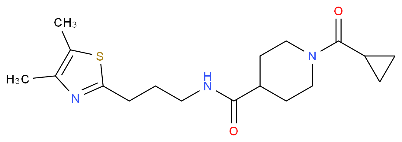 1-(cyclopropylcarbonyl)-N-[3-(4,5-dimethyl-1,3-thiazol-2-yl)propyl]-4-piperidinecarboxamide_Molecular_structure_CAS_)