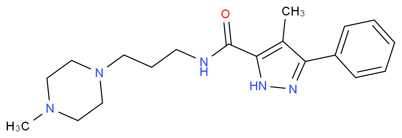 4-methyl-N-[3-(4-methylpiperazin-1-yl)propyl]-3-phenyl-1H-pyrazole-5-carboxamide_Molecular_structure_CAS_)