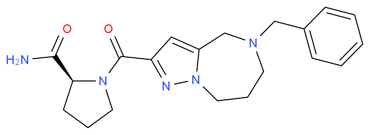 (2S)-1-[(5-benzyl-5,6,7,8-tetrahydro-4H-pyrazolo[1,5-a][1,4]diazepin-2-yl)carbonyl]pyrrolidine-2-carboxamide_Molecular_structure_CAS_)