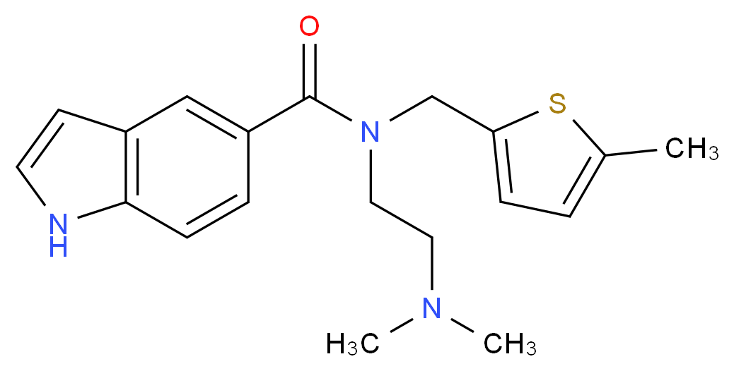 N-[2-(dimethylamino)ethyl]-N-[(5-methyl-2-thienyl)methyl]-1H-indole-5-carboxamide_Molecular_structure_CAS_)