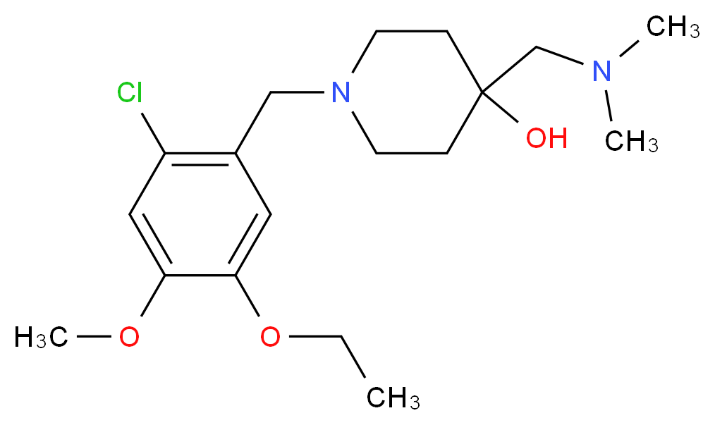 1-(2-chloro-5-ethoxy-4-methoxybenzyl)-4-[(dimethylamino)methyl]piperidin-4-ol_Molecular_structure_CAS_)