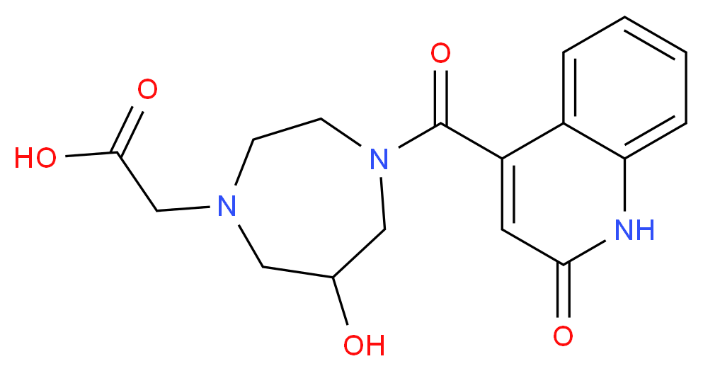 {6-hydroxy-4-[(2-oxo-1,2-dihydroquinolin-4-yl)carbonyl]-1,4-diazepan-1-yl}acetic acid_Molecular_structure_CAS_)