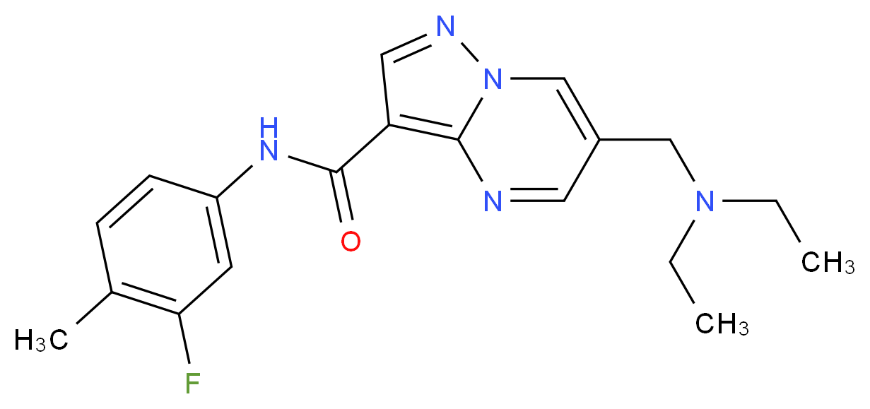 6-[(diethylamino)methyl]-N-(3-fluoro-4-methylphenyl)pyrazolo[1,5-a]pyrimidine-3-carboxamide_Molecular_structure_CAS_)