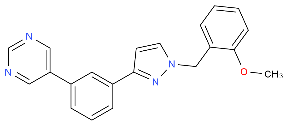 5-{3-[1-(2-methoxybenzyl)-1H-pyrazol-3-yl]phenyl}pyrimidine_Molecular_structure_CAS_)