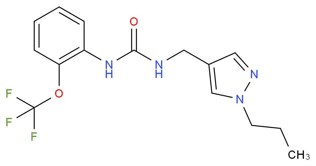 N-[(1-propyl-1H-pyrazol-4-yl)methyl]-N'-[2-(trifluoromethoxy)phenyl]urea_Molecular_structure_CAS_)