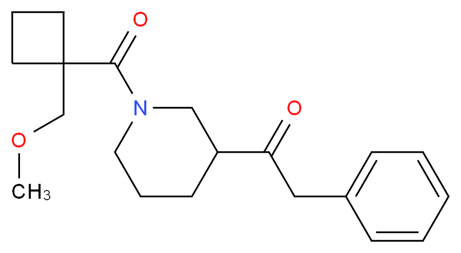 1-(1-{[1-(methoxymethyl)cyclobutyl]carbonyl}-3-piperidinyl)-2-phenylethanone_Molecular_structure_CAS_)