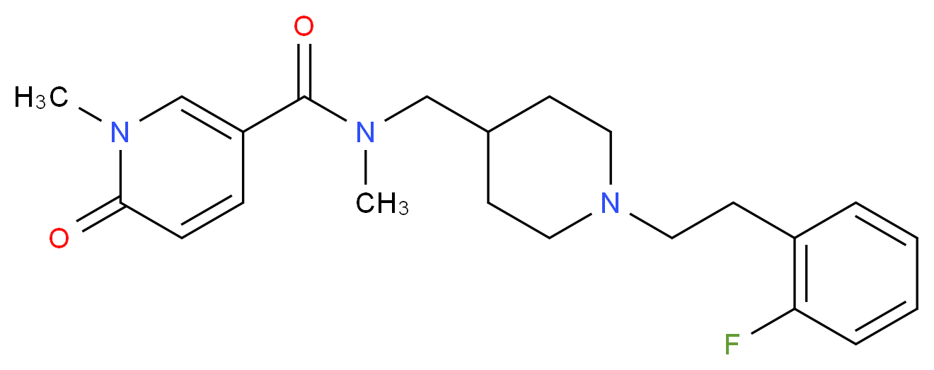 N-({1-[2-(2-fluorophenyl)ethyl]piperidin-4-yl}methyl)-N,1-dimethyl-6-oxo-1,6-dihydropyridine-3-carboxamide_Molecular_structure_CAS_)