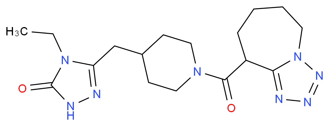 4-ethyl-5-{[1-(6,7,8,9-tetrahydro-5H-tetrazolo[1,5-a]azepin-9-ylcarbonyl)piperidin-4-yl]methyl}-2,4-dihydro-3H-1,2,4-triazol-3-one_Molecular_structure_CAS_)