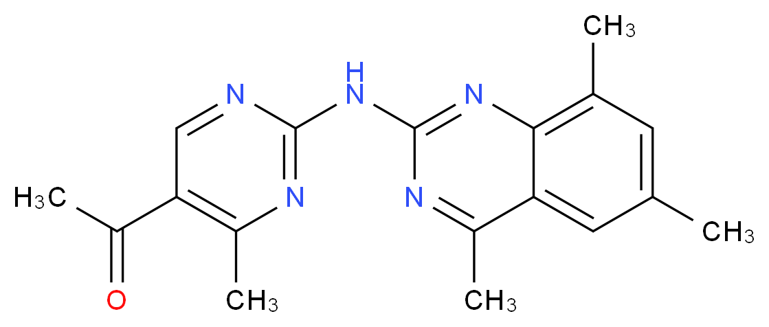 1-{4-Methyl-2-[(4,6,8-trimethylquinazolin-2-yl)-amino]pyrimidin-5-yl}ethanone_Molecular_structure_CAS_)