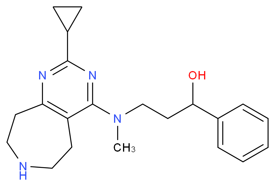 3-[(2-cyclopropyl-6,7,8,9-tetrahydro-5H-pyrimido[4,5-d]azepin-4-yl)(methyl)amino]-1-phenylpropan-1-ol_Molecular_structure_CAS_)
