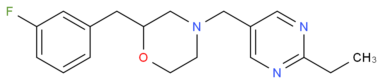 4-[(2-ethyl-5-pyrimidinyl)methyl]-2-(3-fluorobenzyl)morpholine_Molecular_structure_CAS_)