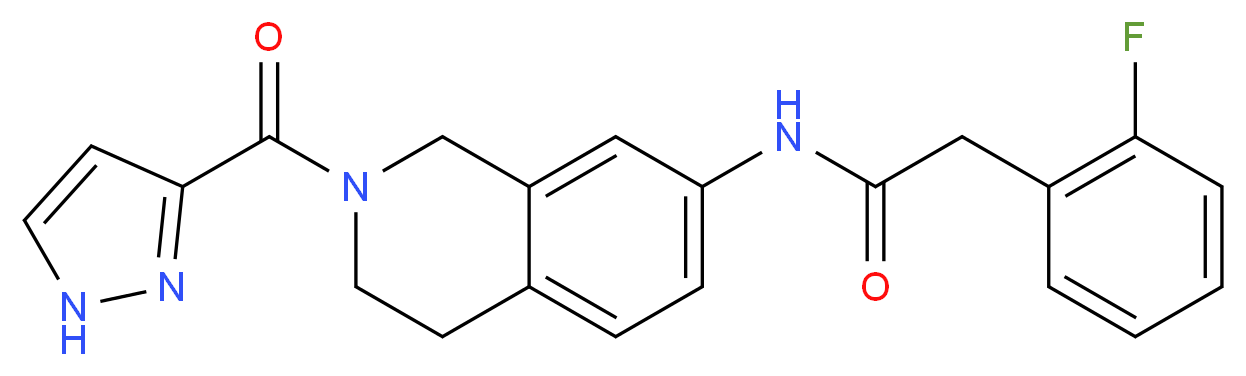 2-(2-fluorophenyl)-N-[2-(1H-pyrazol-3-ylcarbonyl)-1,2,3,4-tetrahydroisoquinolin-7-yl]acetamide_Molecular_structure_CAS_)