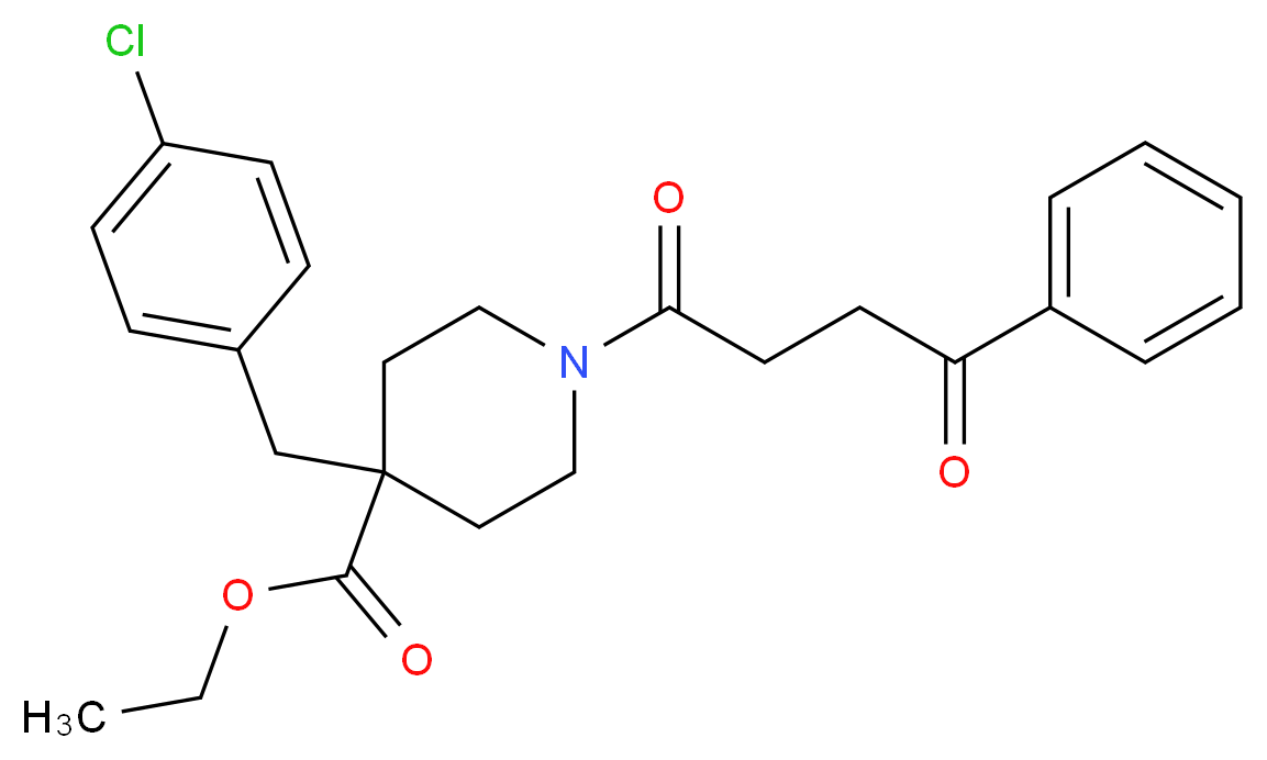 ethyl 4-(4-chlorobenzyl)-1-(4-oxo-4-phenylbutanoyl)-4-piperidinecarboxylate_Molecular_structure_CAS_)