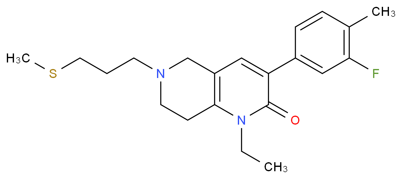 1-ethyl-3-(3-fluoro-4-methylphenyl)-6-[3-(methylthio)propyl]-5,6,7,8-tetrahydro-1,6-naphthyridin-2(1H)-one_Molecular_structure_CAS_)