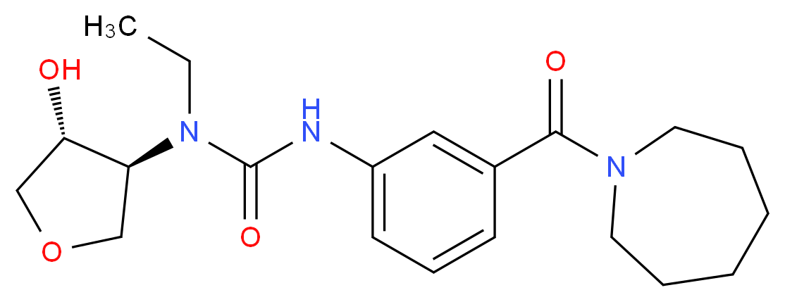 N'-[3-(azepan-1-ylcarbonyl)phenyl]-N-ethyl-N-[(3S*,4R*)-4-hydroxytetrahydrofuran-3-yl]urea_Molecular_structure_CAS_)