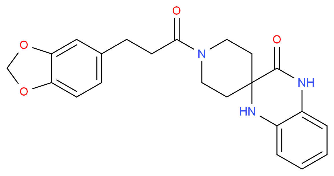 1-[3-(1,3-benzodioxol-5-yl)propanoyl]-1',4'-dihydro-3'H-spiro[piperidine-4,2'-quinoxalin]-3'-one_Molecular_structure_CAS_)