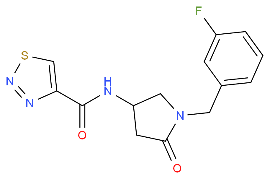 N-[1-(3-fluorobenzyl)-5-oxo-3-pyrrolidinyl]-1,2,3-thiadiazole-4-carboxamide_Molecular_structure_CAS_)
