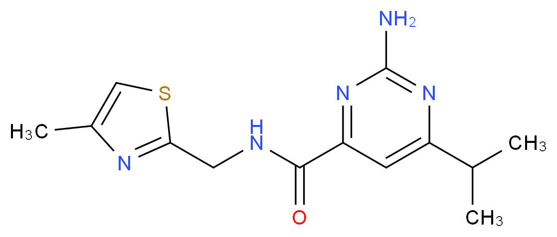2-amino-6-isopropyl-N-[(4-methyl-1,3-thiazol-2-yl)methyl]pyrimidine-4-carboxamide_Molecular_structure_CAS_)