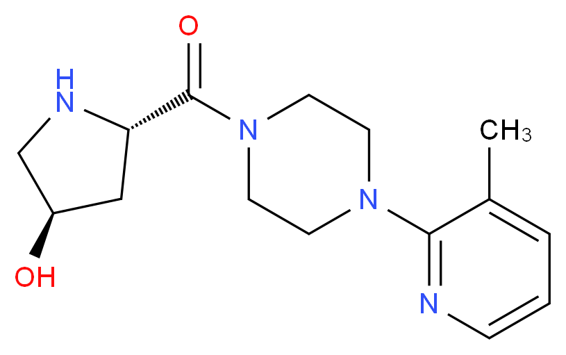 (3R,5S)-5-{[4-(3-methyl-2-pyridinyl)-1-piperazinyl]carbonyl}-3-pyrrolidinol_Molecular_structure_CAS_)