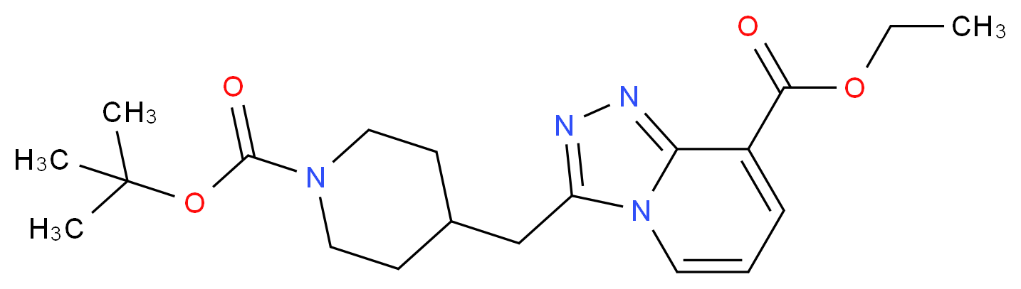 tert-butyl 4-{[8-(ethoxycarbonyl)-[1,2,4]triazolo[4,3-a]pyridin-3-yl]methyl}piperidine-1-carboxylate_Molecular_structure_CAS_1211592-94-7)