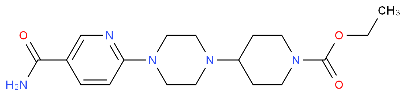 ethyl 4-{4-[5-(aminocarbonyl)pyridin-2-yl]piperazin-1-yl}piperidine-1-carboxylate_Molecular_structure_CAS_)