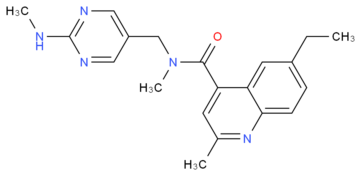 6-ethyl-N,2-dimethyl-N-{[2-(methylamino)-5-pyrimidinyl]methyl}-4-quinolinecarboxamide_Molecular_structure_CAS_)