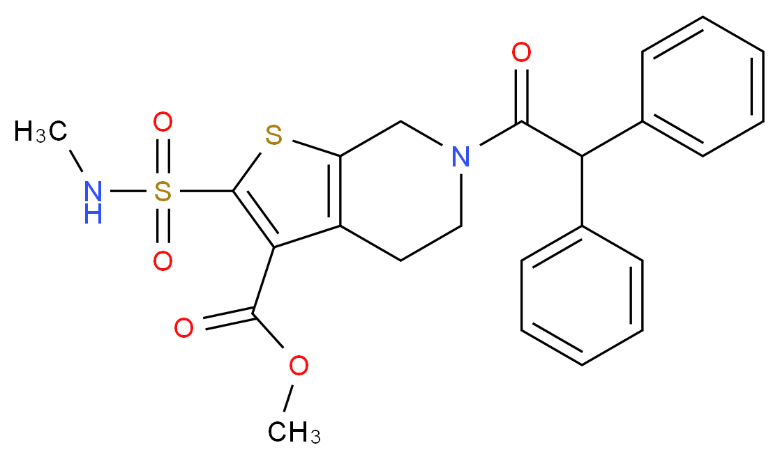 methyl 6-(diphenylacetyl)-2-[(methylamino)sulfonyl]-4,5,6,7-tetrahydrothieno[2,3-c]pyridine-3-carboxylate_Molecular_structure_CAS_)