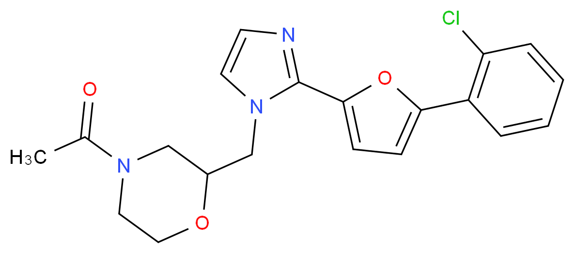 4-acetyl-2-({2-[5-(2-chlorophenyl)-2-furyl]-1H-imidazol-1-yl}methyl)morpholine_Molecular_structure_CAS_)
