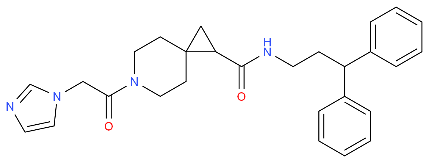 N-(3,3-diphenylpropyl)-6-(1H-imidazol-1-ylacetyl)-6-azaspiro[2.5]octane-1-carboxamide_Molecular_structure_CAS_)