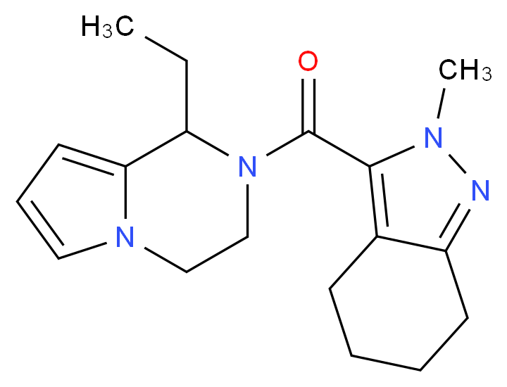 3-[(1-ethyl-3,4-dihydropyrrolo[1,2-a]pyrazin-2(1H)-yl)carbonyl]-2-methyl-4,5,6,7-tetrahydro-2H-indazole_Molecular_structure_CAS_)