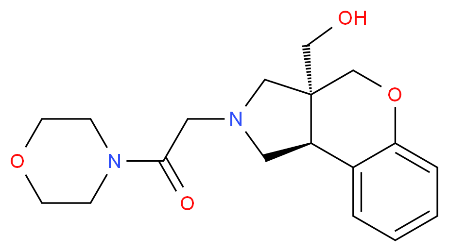 [(3aS*,9bS*)-2-(2-morpholin-4-yl-2-oxoethyl)-1,2,3,9b-tetrahydrochromeno[3,4-c]pyrrol-3a(4H)-yl]methanol_Molecular_structure_CAS_)