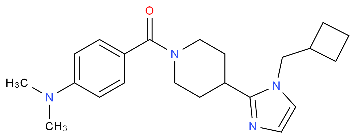 4-({4-[1-(cyclobutylmethyl)-1H-imidazol-2-yl]-1-piperidinyl}carbonyl)-N,N-dimethylaniline_Molecular_structure_CAS_)