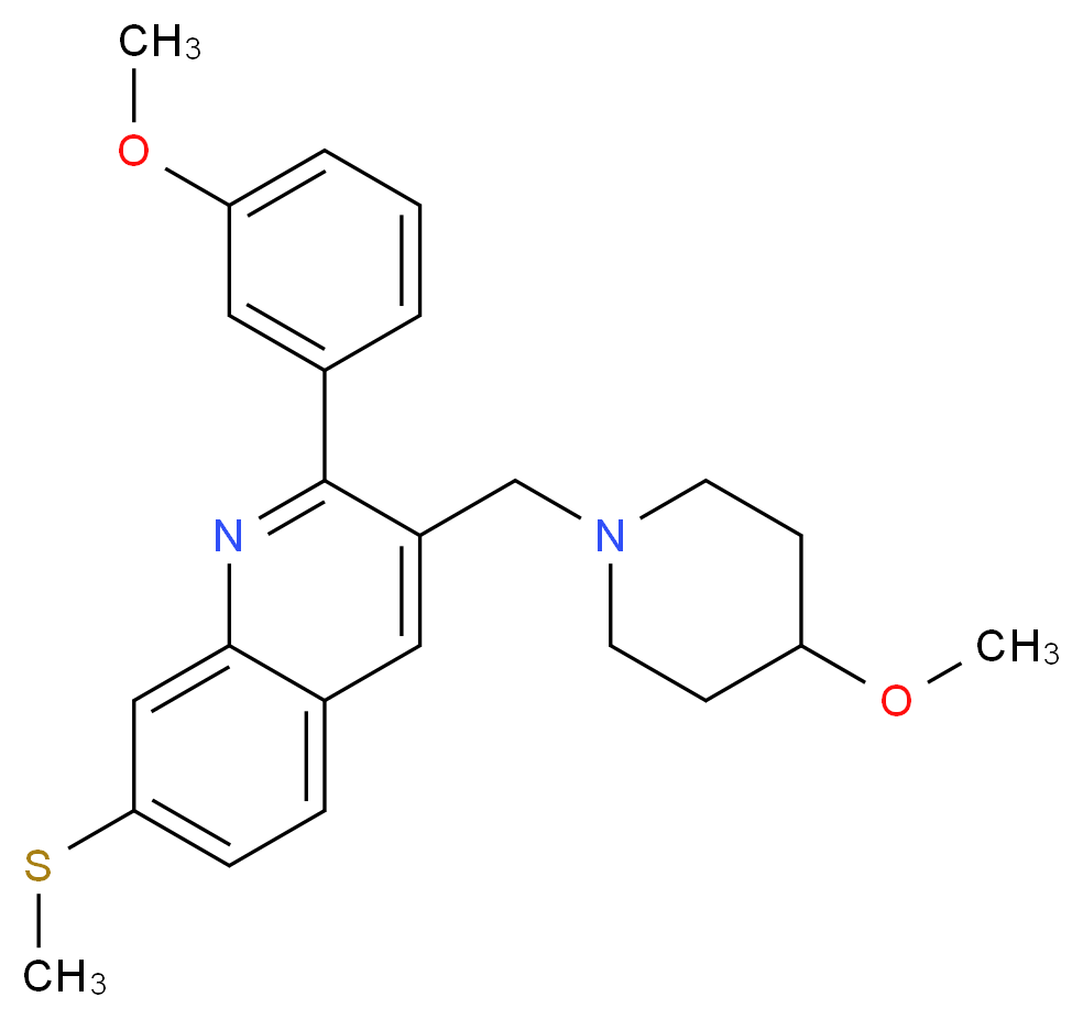 2-(3-methoxyphenyl)-3-[(4-methoxy-1-piperidinyl)methyl]-7-(methylthio)quinoline_Molecular_structure_CAS_)