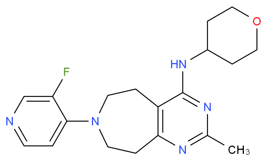7-(3-fluoropyridin-4-yl)-2-methyl-N-(tetrahydro-2H-pyran-4-yl)-6,7,8,9-tetrahydro-5H-pyrimido[4,5-d]azepin-4-amine_Molecular_structure_CAS_)