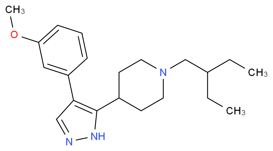 1-(2-ethylbutyl)-4-[4-(3-methoxyphenyl)-1H-pyrazol-5-yl]piperidine_Molecular_structure_CAS_)